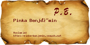 Pinka Benjámin névjegykártya
